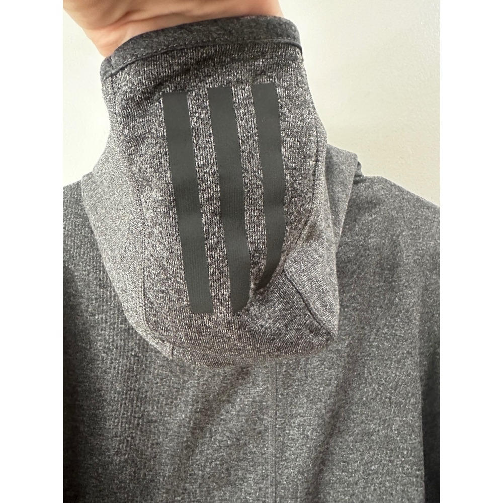 Adidas Energy Running Climalite Hoodie Mens Medium Gray Pullover BK3147 - Picture 2 of 9